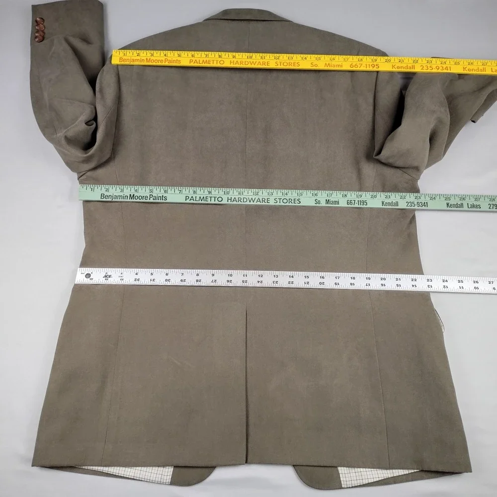 Lauren Ralph Lauren Sport Coat Men's 44R Taupe Faux Suede Blazer Preppy